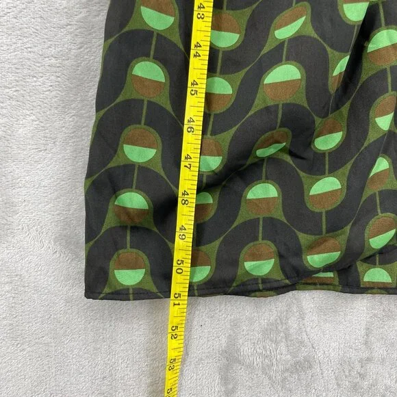 Zara Retro Printed Twill Wrap Shirt Midi Dress Disco Long Sleeve - Picture 12 of 15